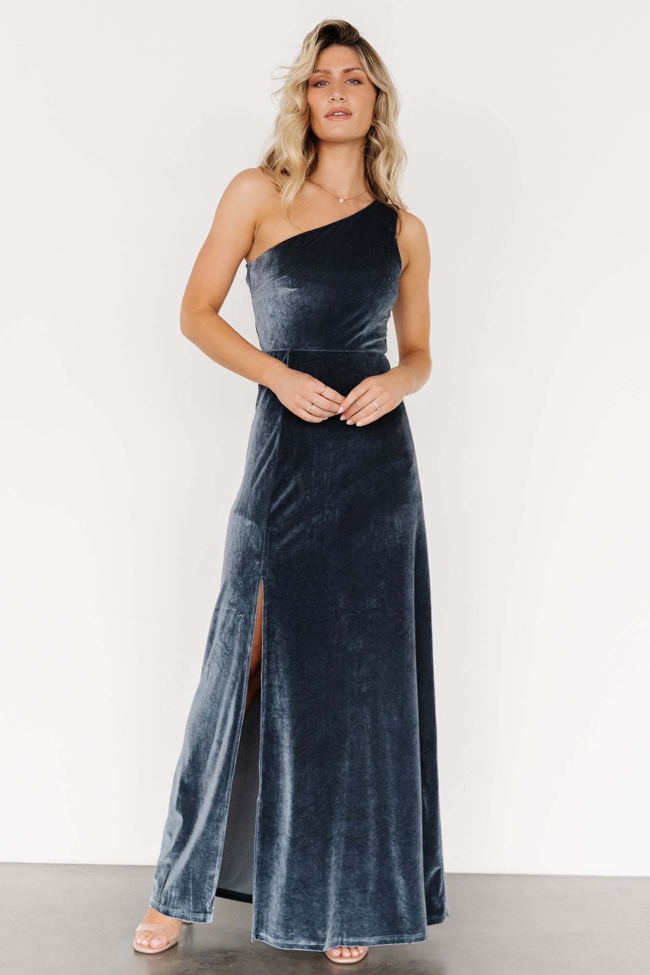 Baltic Born - Tatiana Velvet One Shoulder Maxi Dress