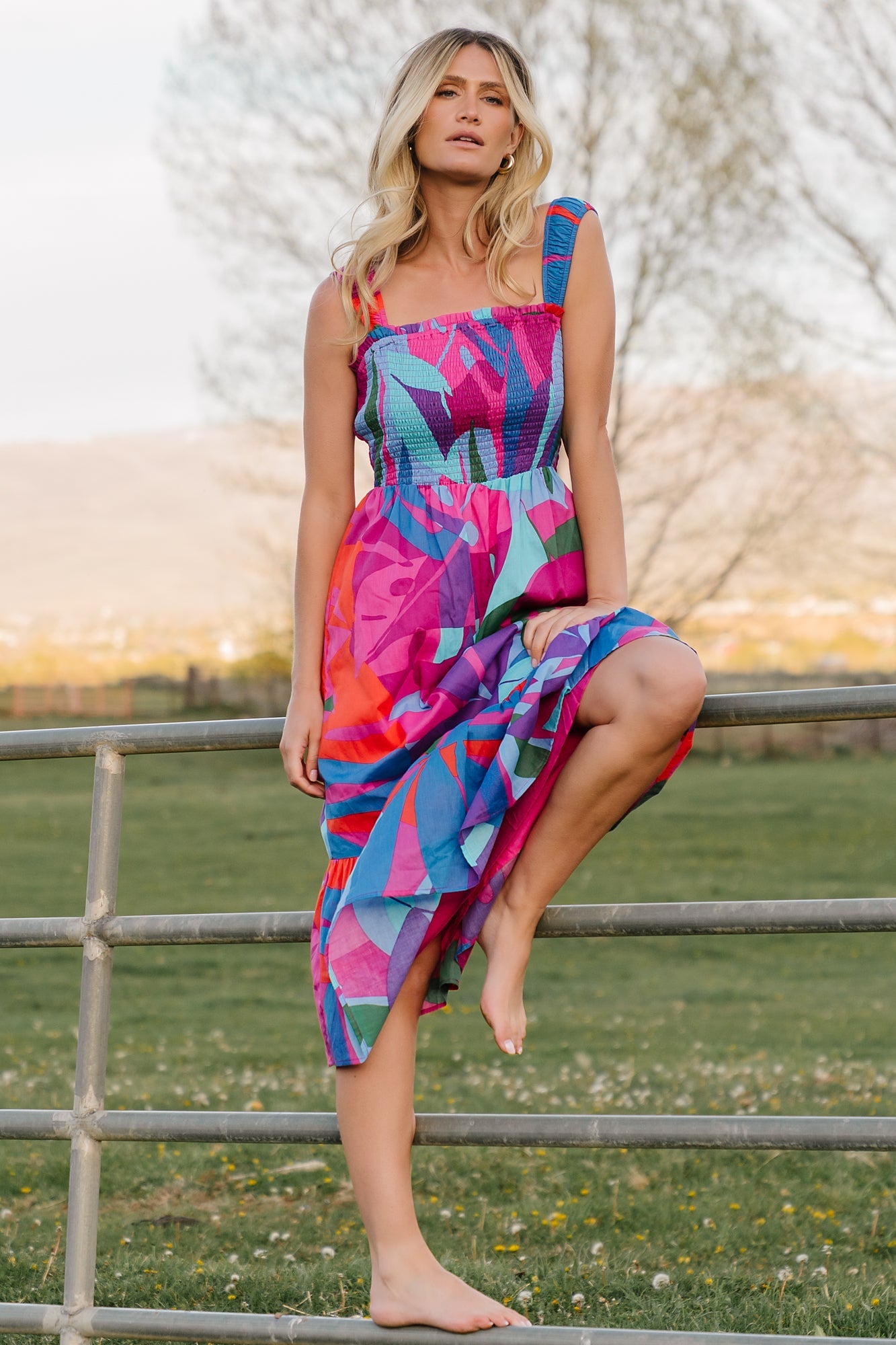 Baltic Born - Cruz Smocked Midi Dress