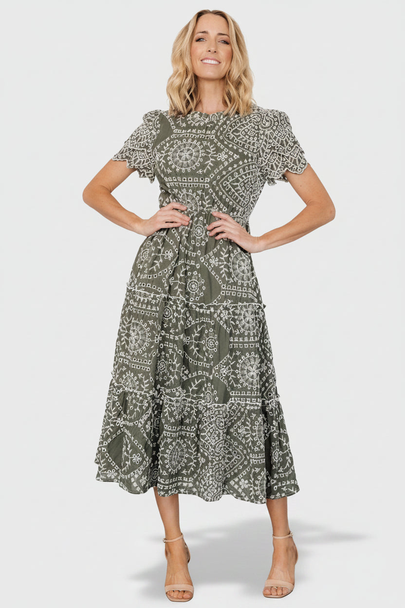 Baltic Born - Mirabel Eyelet Midi Dress