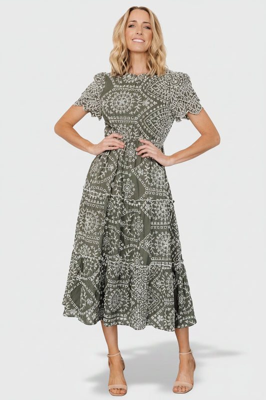 Baltic Born - Mirabel Eyelet Midi Dress