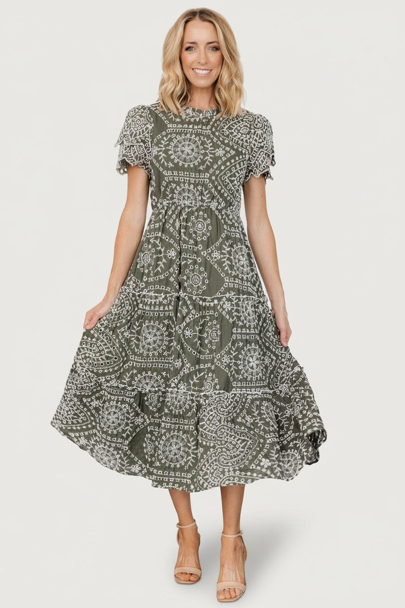 Baltic Born - Mirabel Eyelet Midi Dress
