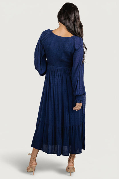Baltic Born - Lainey Smocked Dotted Midi Dress