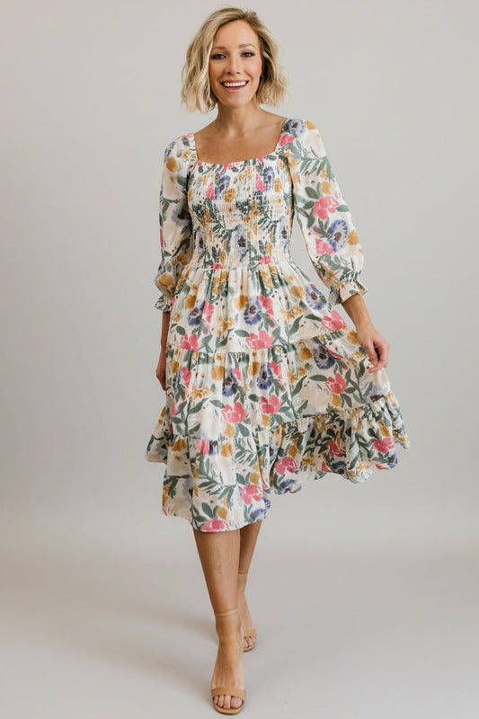 Baltic Born - Marta Smocked Midi Dress