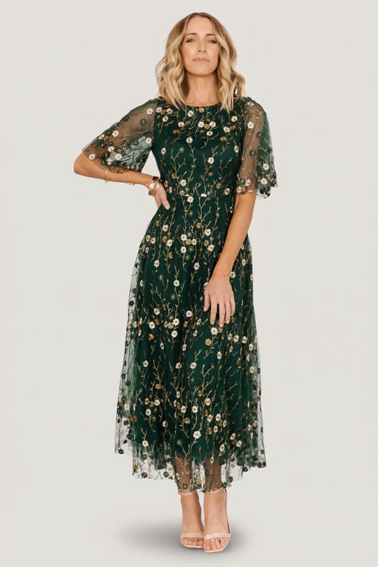 Baltic Born - Arabella Embroidered Tulle Maxi Dress