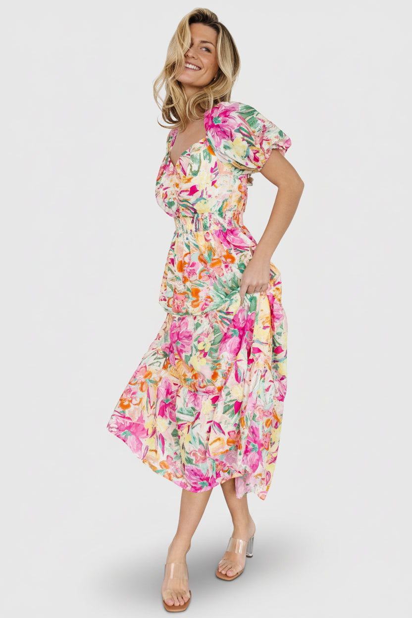 Baltic Born - Denzel Puff Sleeve Midi Dress