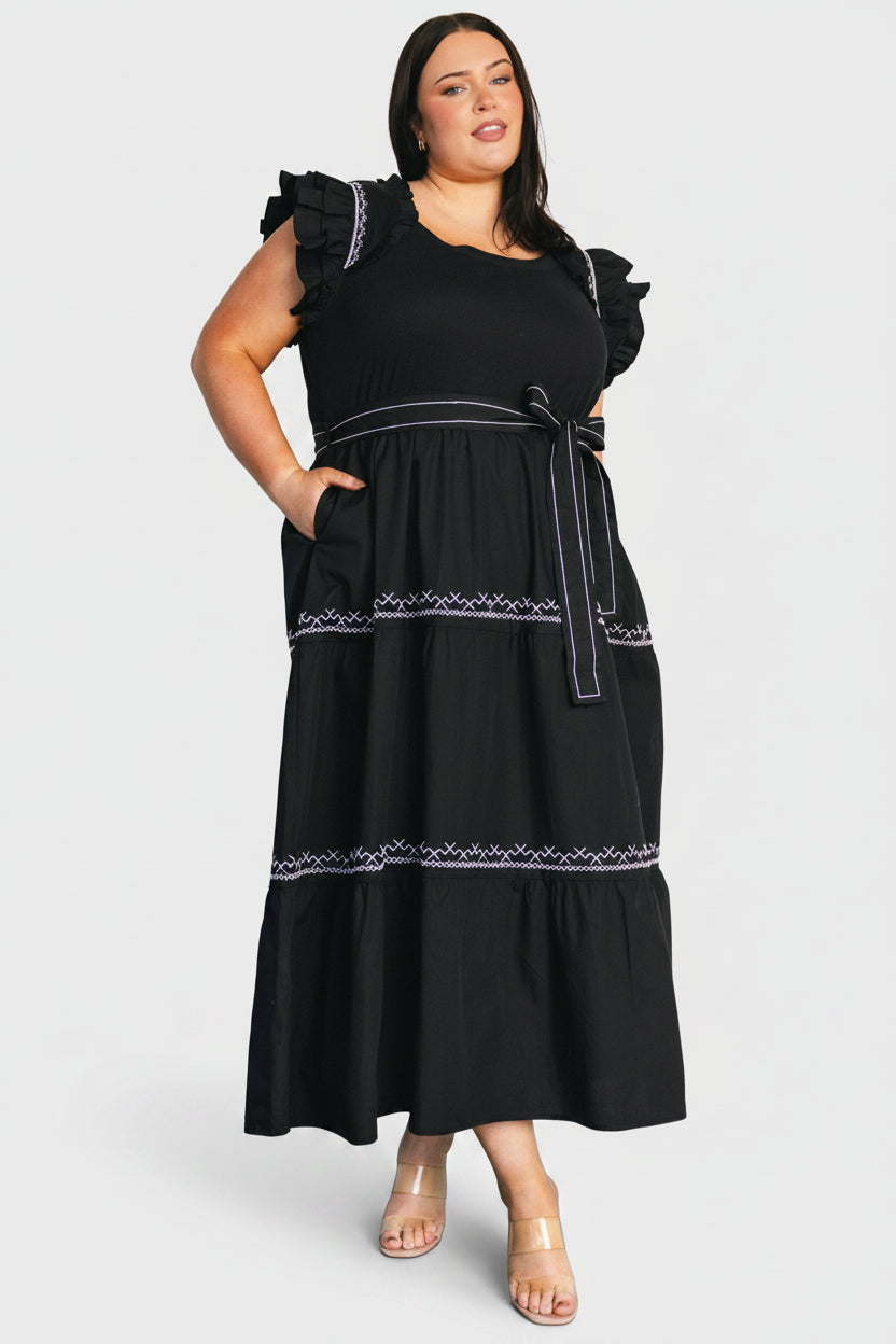 Baltic Born - Elisa Embroidered Midi Dress