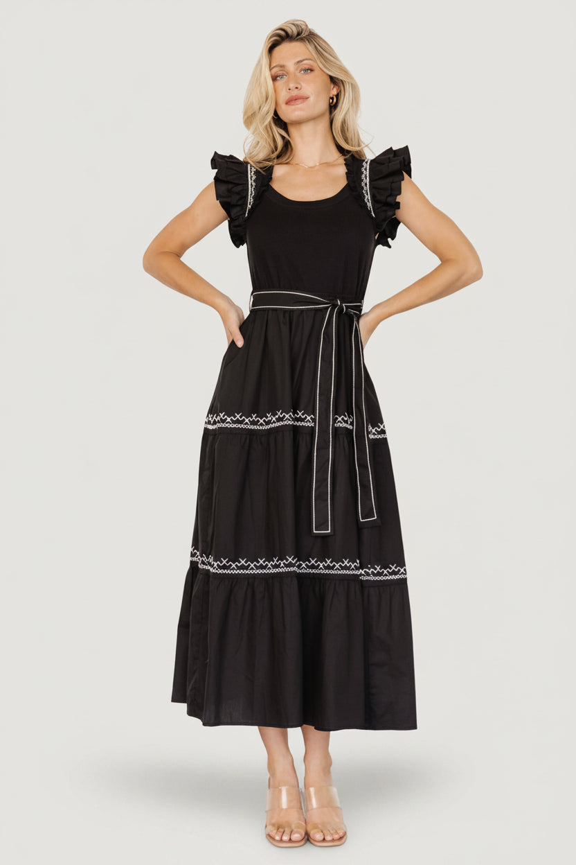 Baltic Born - Elisa Embroidered Midi Dress