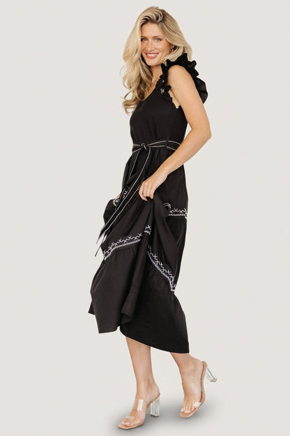 Baltic Born - Elisa Embroidered Midi Dress