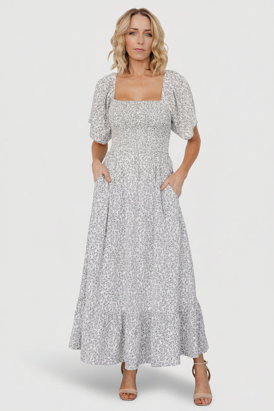 Baltic Born - Cassis Smocked Midi Dress