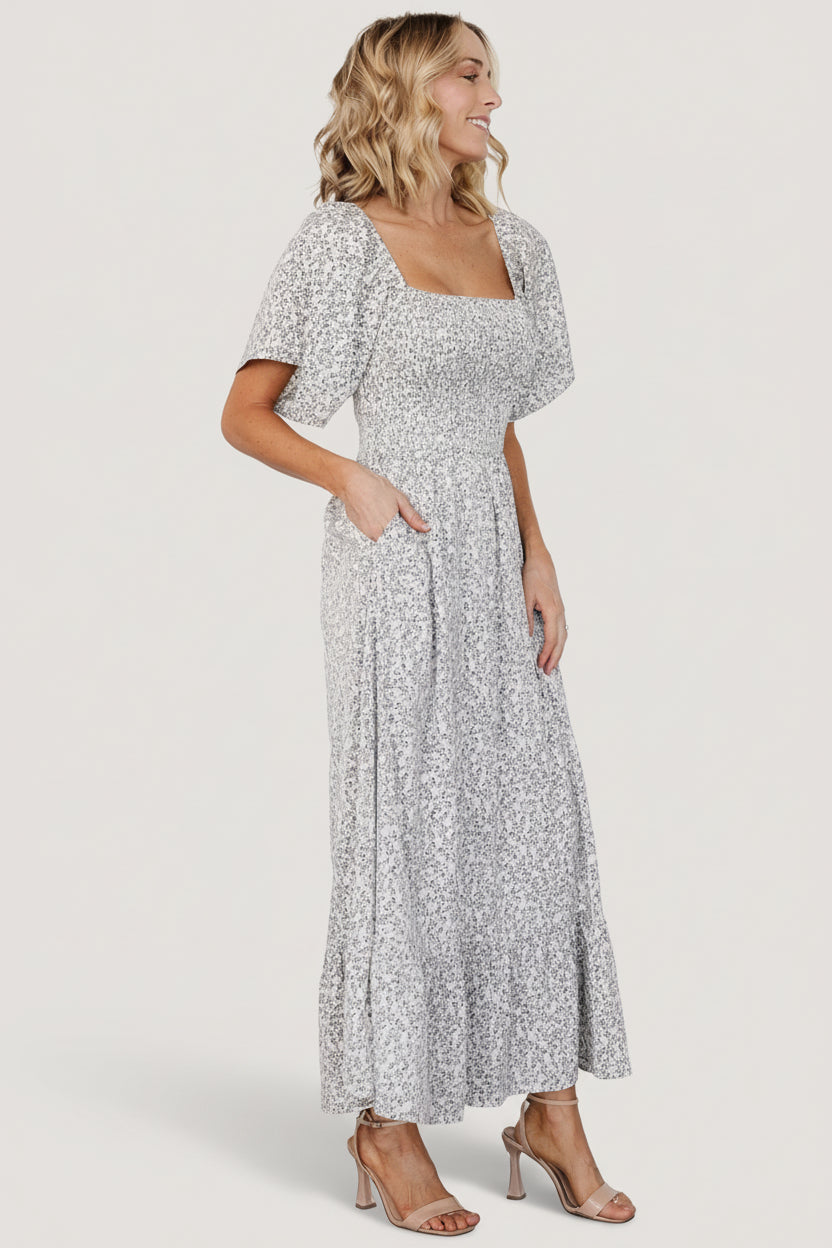 Baltic Born - Cassis Smocked Midi Dress
