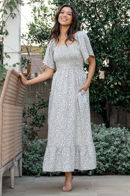 Baltic Born - Cassis Smocked Midi Dress