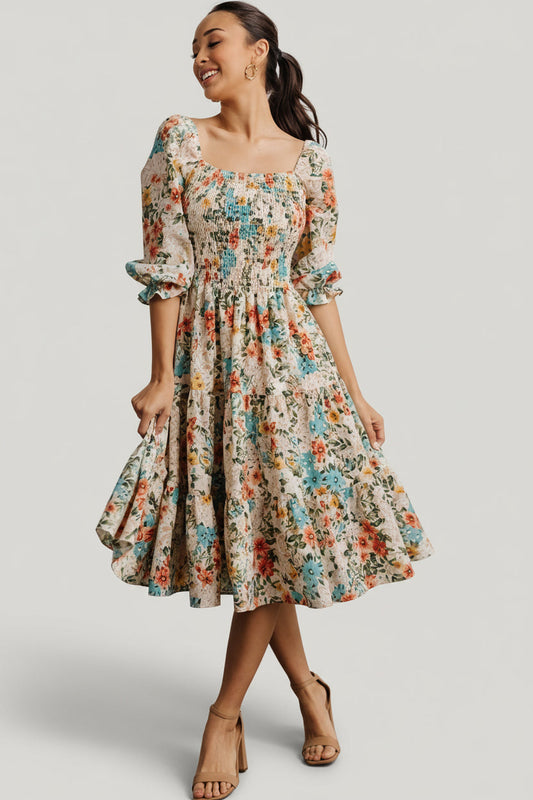 Baltic Born - Marta Smocked Midi Dress