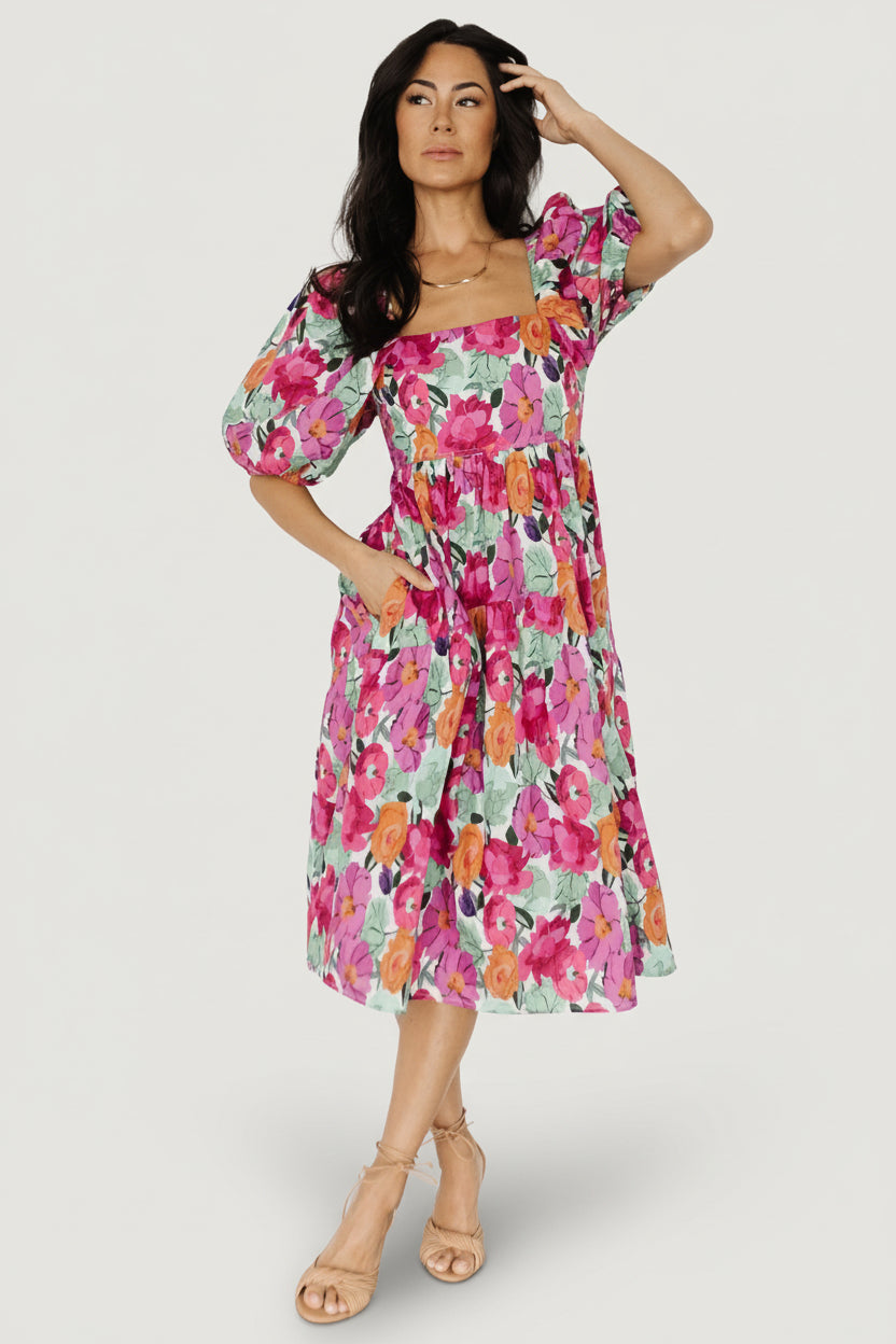 Baltic Born - Aimee Puff Sleeve Midi Dress