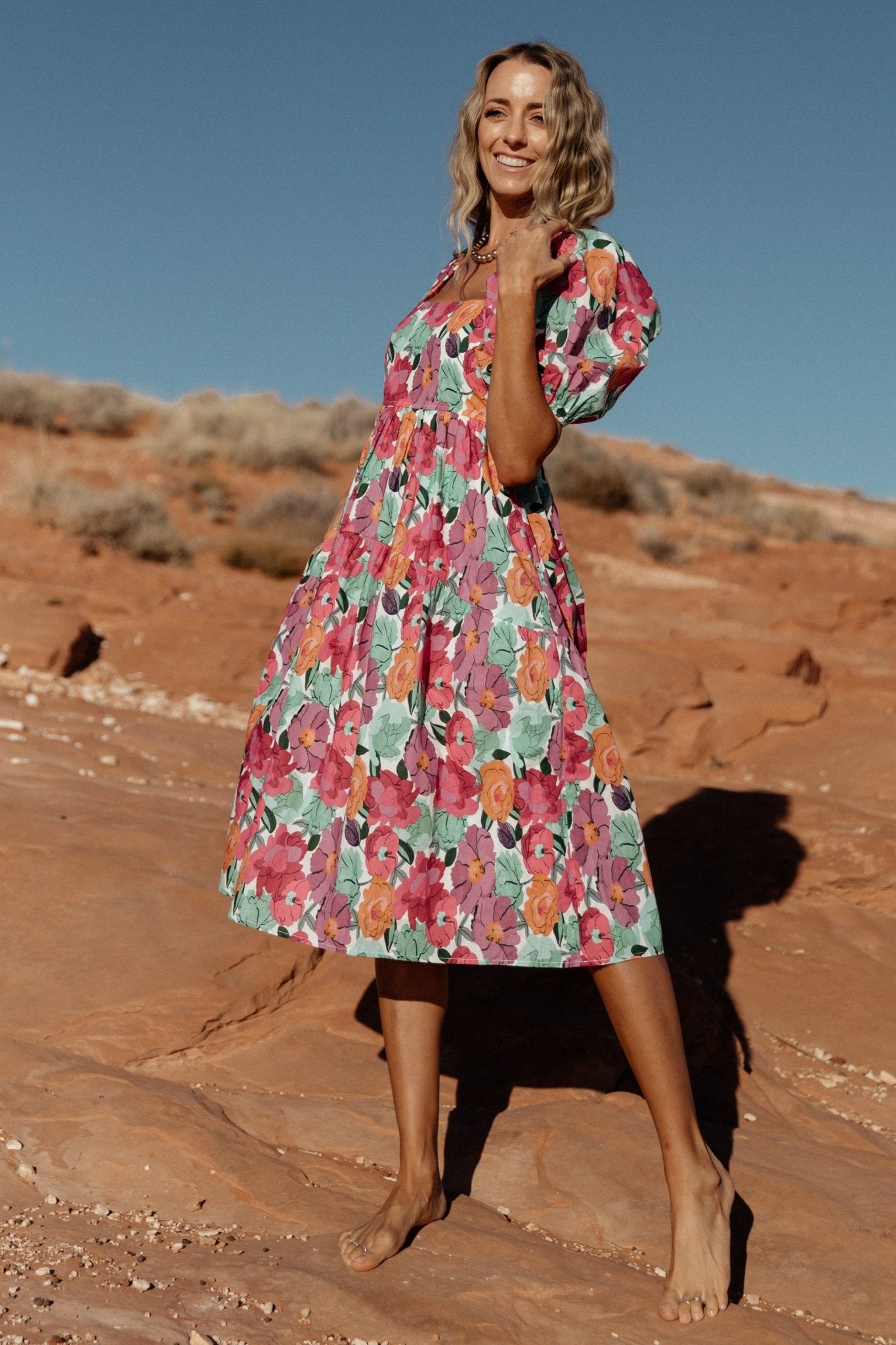 Baltic Born - Aimee Puff Sleeve Midi Dress