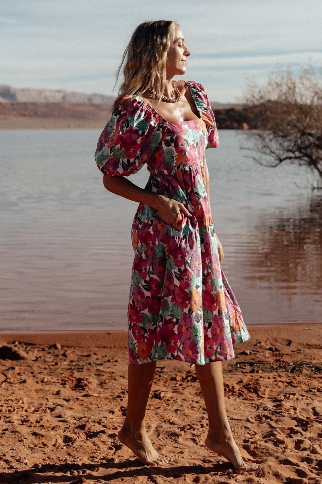 Baltic Born - Aimee Puff Sleeve Midi Dress