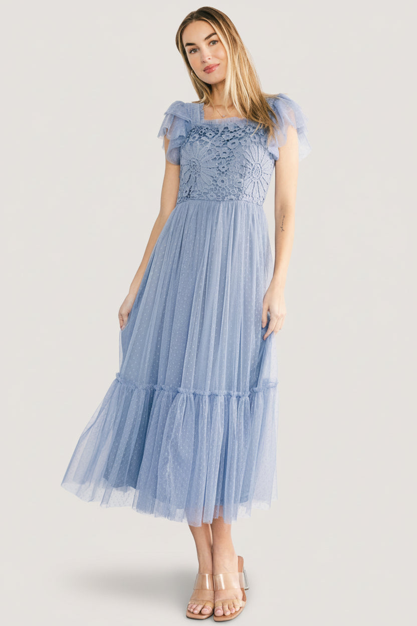 Baltic Born - Elowyn Lace Top Midi Dress