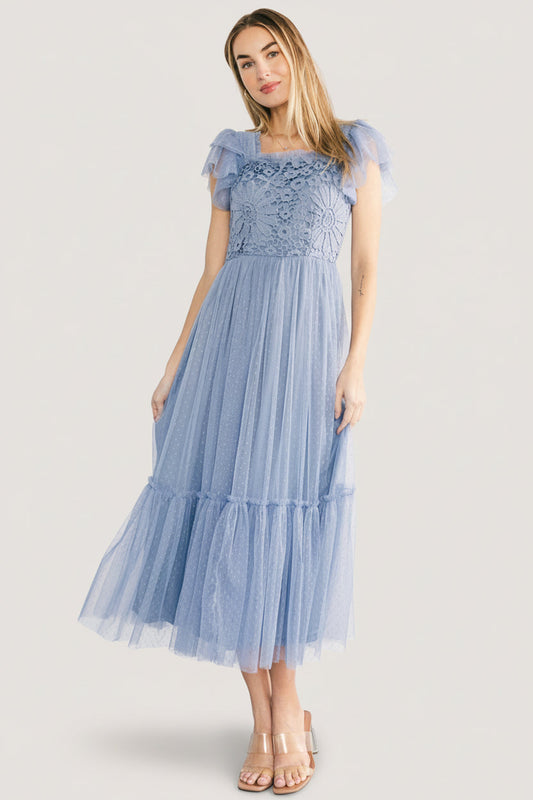 Baltic Born - Elowyn Lace Top Midi Dress