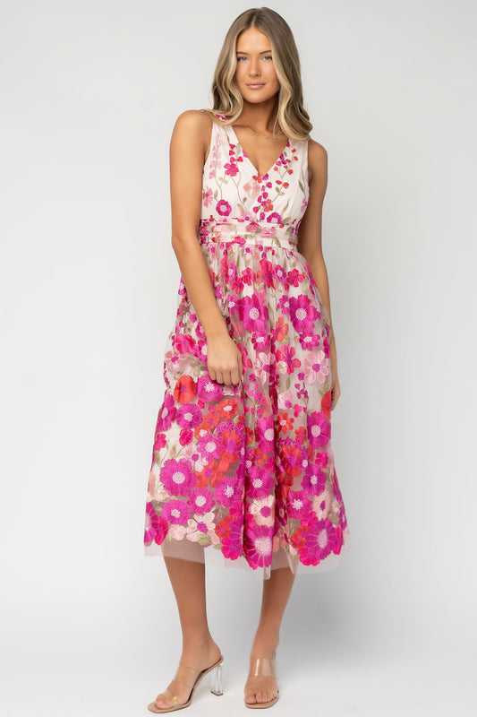 Baltic Born - Lila Embroidered Midi Dress