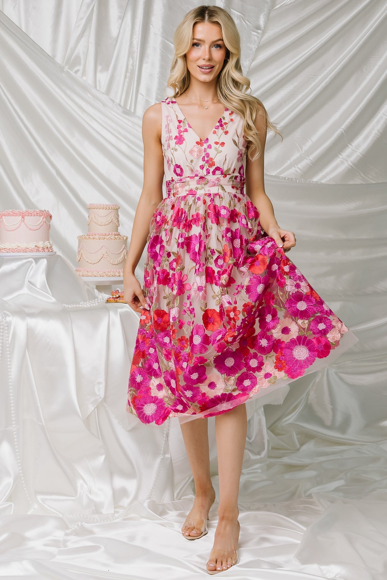 Baltic Born - Lila Embroidered Midi Dress