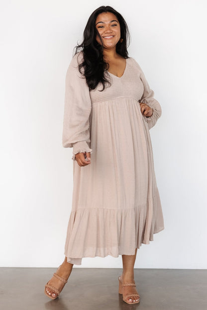 Baltic Born - Lainey Smocked Dotted Midi Dress