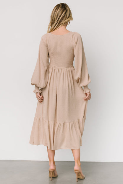 Baltic Born - Lainey Smocked Dotted Midi Dress