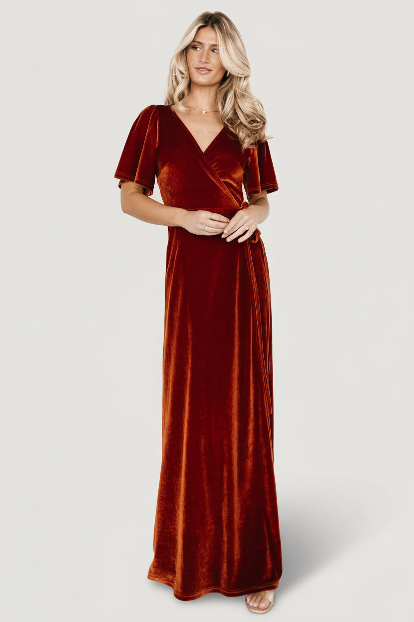 Baltic Born - Meghan Velvet Wrap Maxi Dress