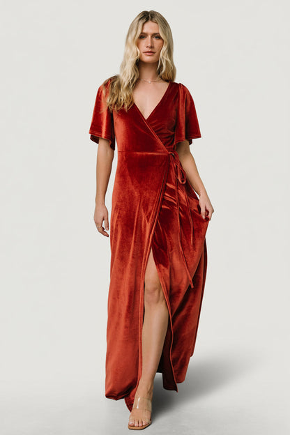 Baltic Born - Meghan Velvet Wrap Maxi Dress