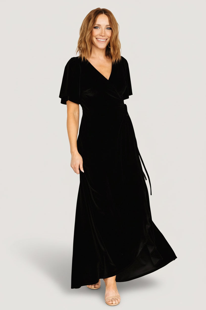 Baltic Born - Katelyn Velvet Maxi Wrap Dress