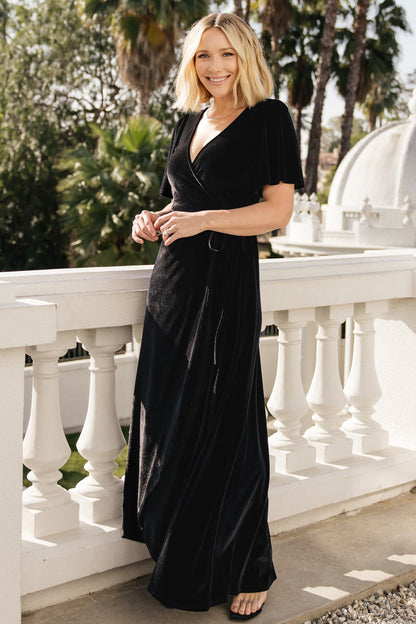 Baltic Born - Katelyn Velvet Maxi Wrap Dress