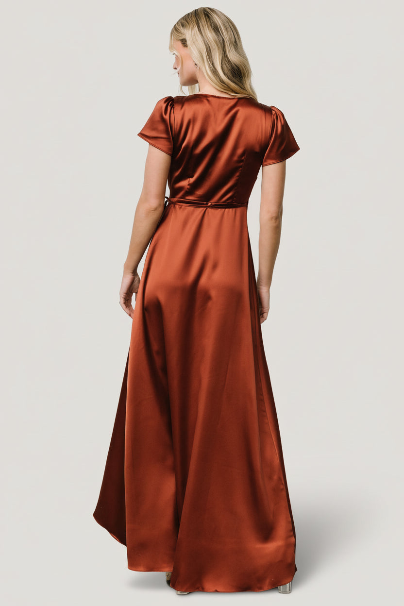 Baltic Born - Krystal Satin Wrap Gown