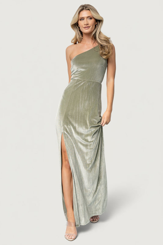 Baltic Born - Tatiana Velvet One Shoulder Maxi Dress