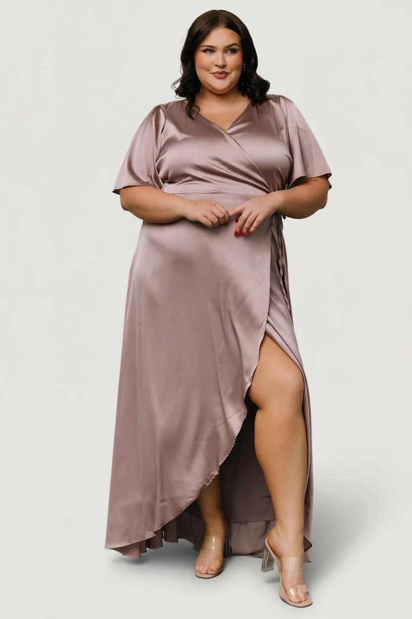 Baltic Born - Vara Satin Maxi Wrap Dress