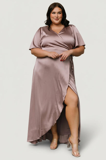 Baltic Born - Vara Satin Maxi Wrap Dress