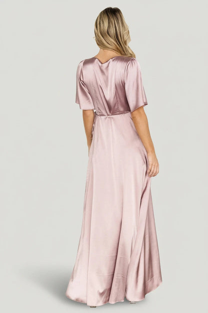 Baltic Born - Vara Satin Maxi Wrap Dress