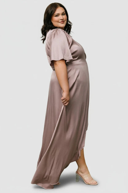 Baltic Born - Vara Satin Maxi Wrap Dress