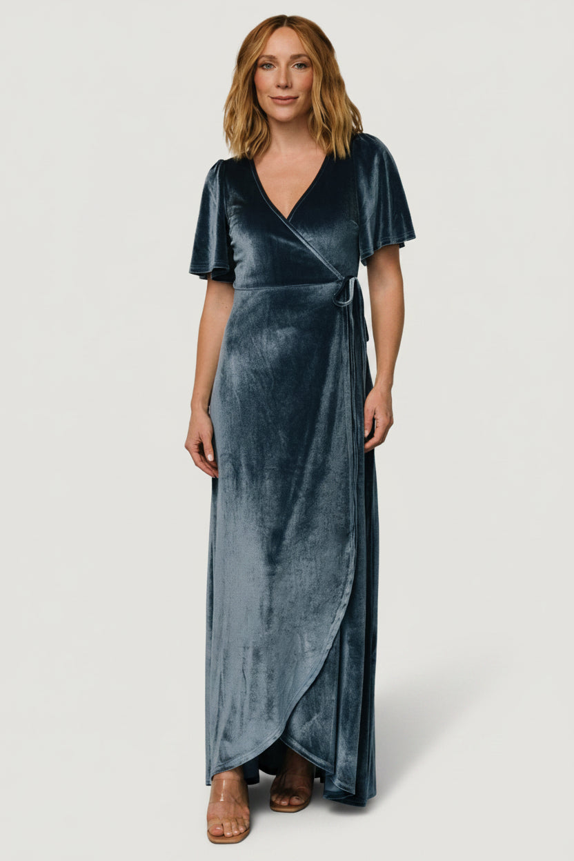 Baltic Born - Katelyn Velvet Maxi Wrap Dress