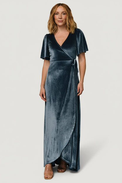 Baltic Born - Katelyn Velvet Maxi Wrap Dress