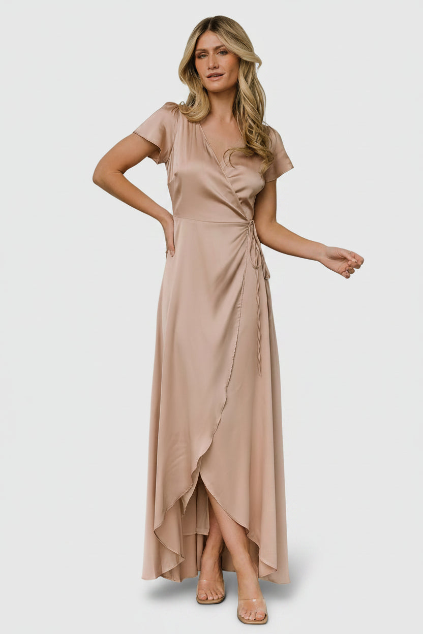 Baltic Born - Krystal Satin Wrap Gown