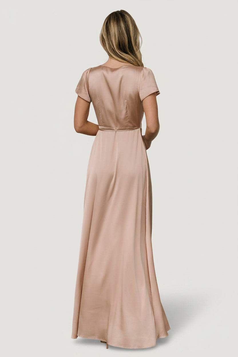Baltic Born - Krystal Satin Wrap Gown