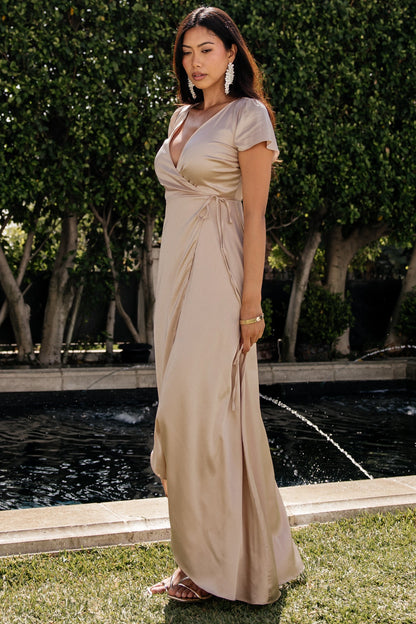 Baltic Born - Krystal Satin Wrap Gown