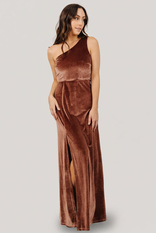 Baltic Born - Tatiana Velvet One Shoulder Maxi Dress
