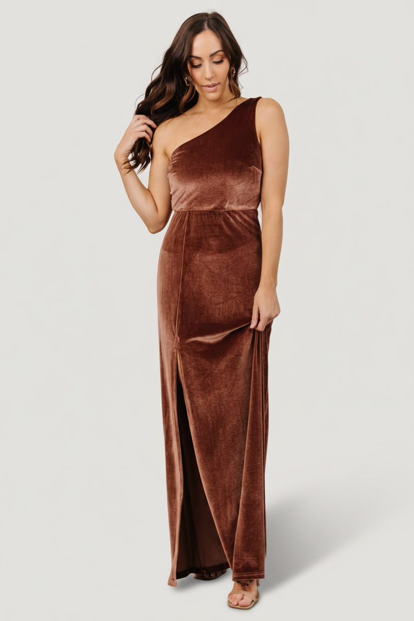 Baltic Born - Tatiana Velvet One Shoulder Maxi Dress