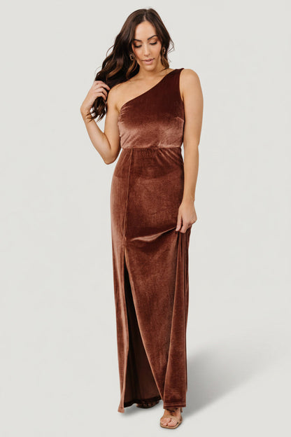 Baltic Born - Tatiana Velvet One Shoulder Maxi Dress