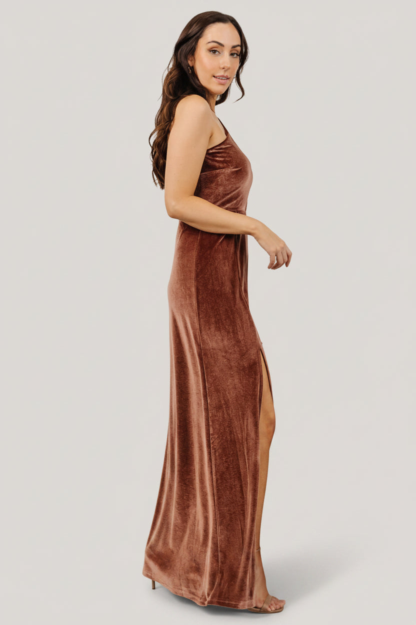 Baltic Born - Tatiana Velvet One Shoulder Maxi Dress