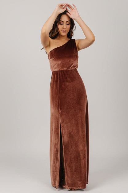 Baltic Born - Tatiana Velvet One Shoulder Maxi Dress