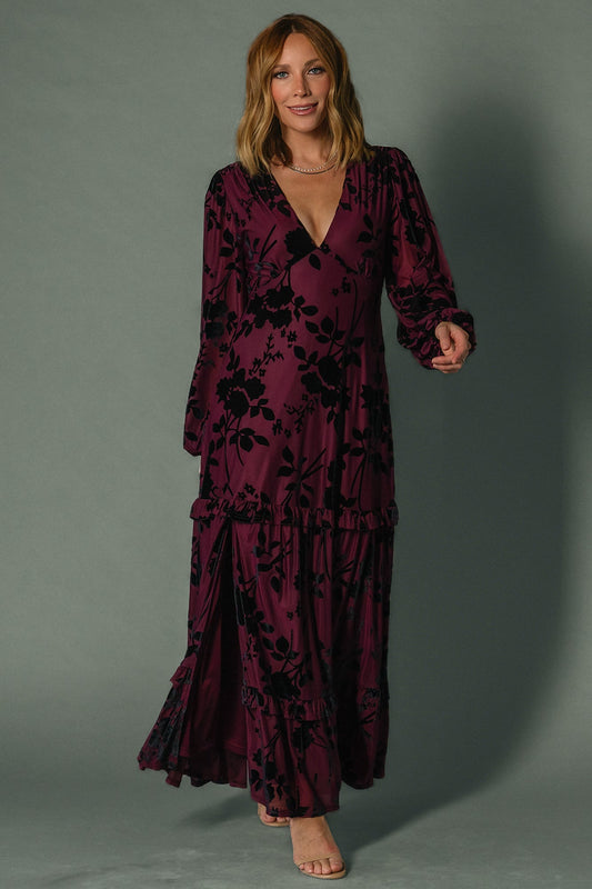Baltic Born - Liana Velvet Embossed Maxi Dress