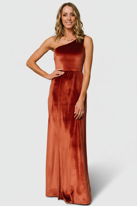 Baltic Born - Tatiana Velvet One Shoulder Maxi Dress