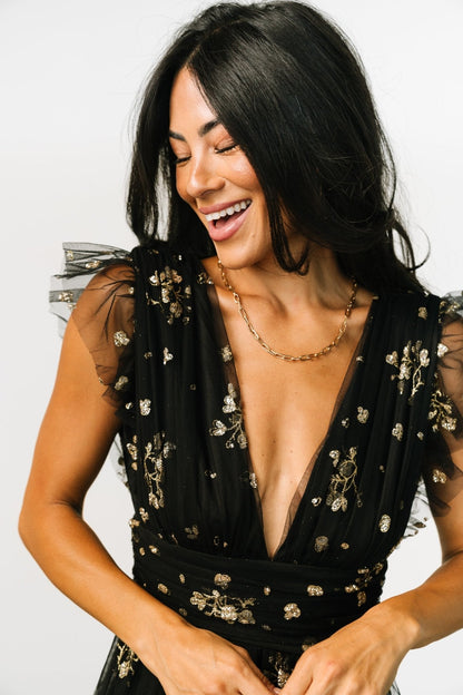 Baltic Born - Natalia Floral Embellished Maxi Dress