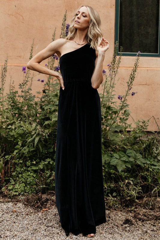 Baltic Born - Tatiana Velvet One Shoulder Maxi Dress