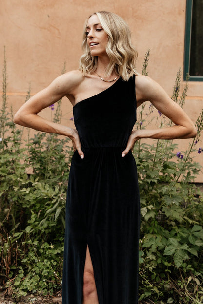 Baltic Born - Tatiana Velvet One Shoulder Maxi Dress